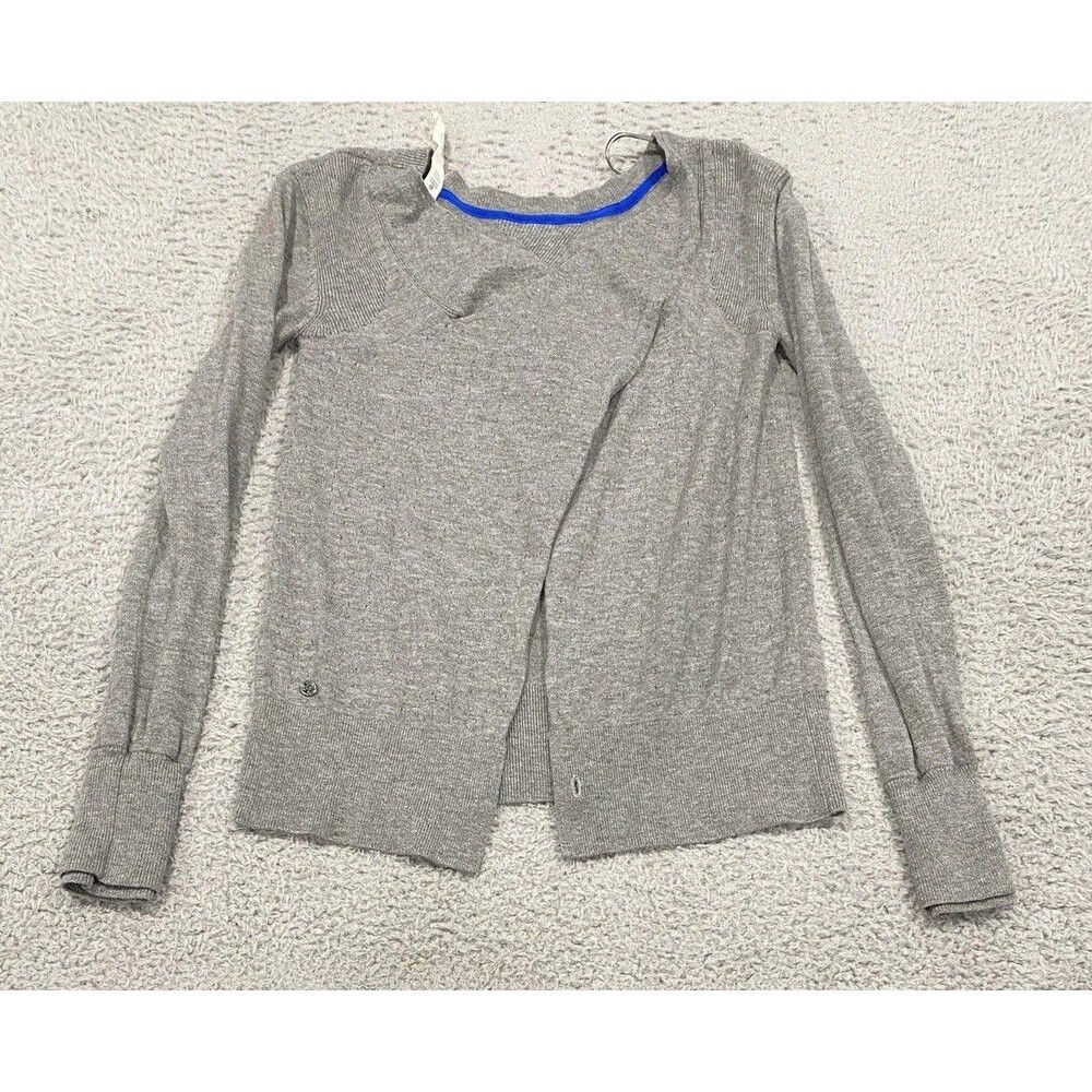 Lululemon Sweater Womens 2 Gray 100% Merino Wool Lightweight Crewneck Knit